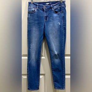 Old Navy Rockstar Super Skinny Denim Distressed Blue Jeans Size 10